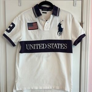 Polo by Ralph Lauren White and Navy Men's Shirt